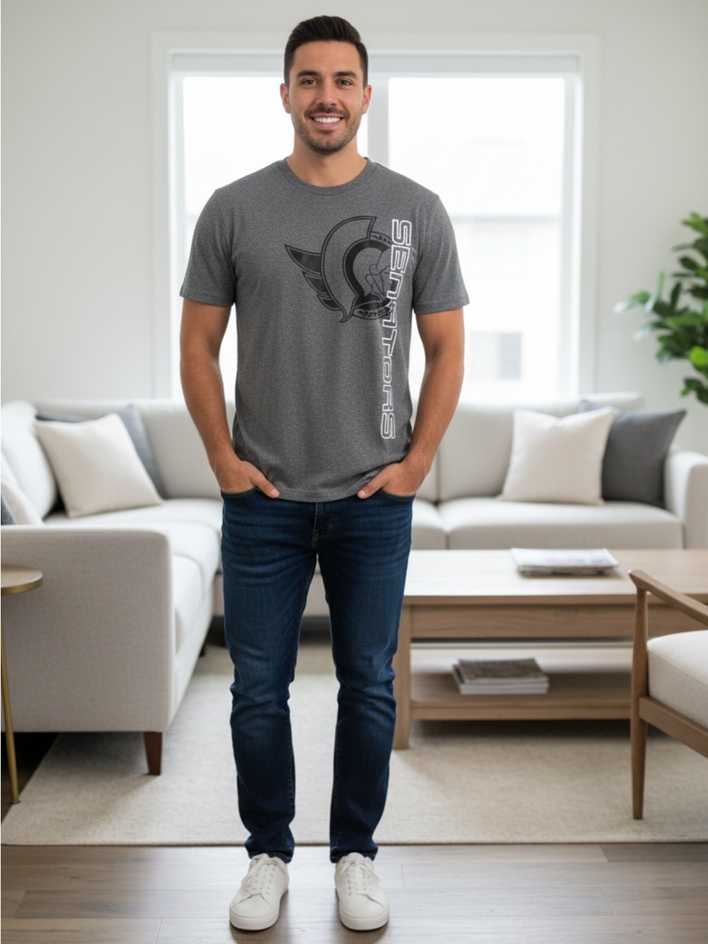 NHL Senators Heather Gray Short Sleeve Tee